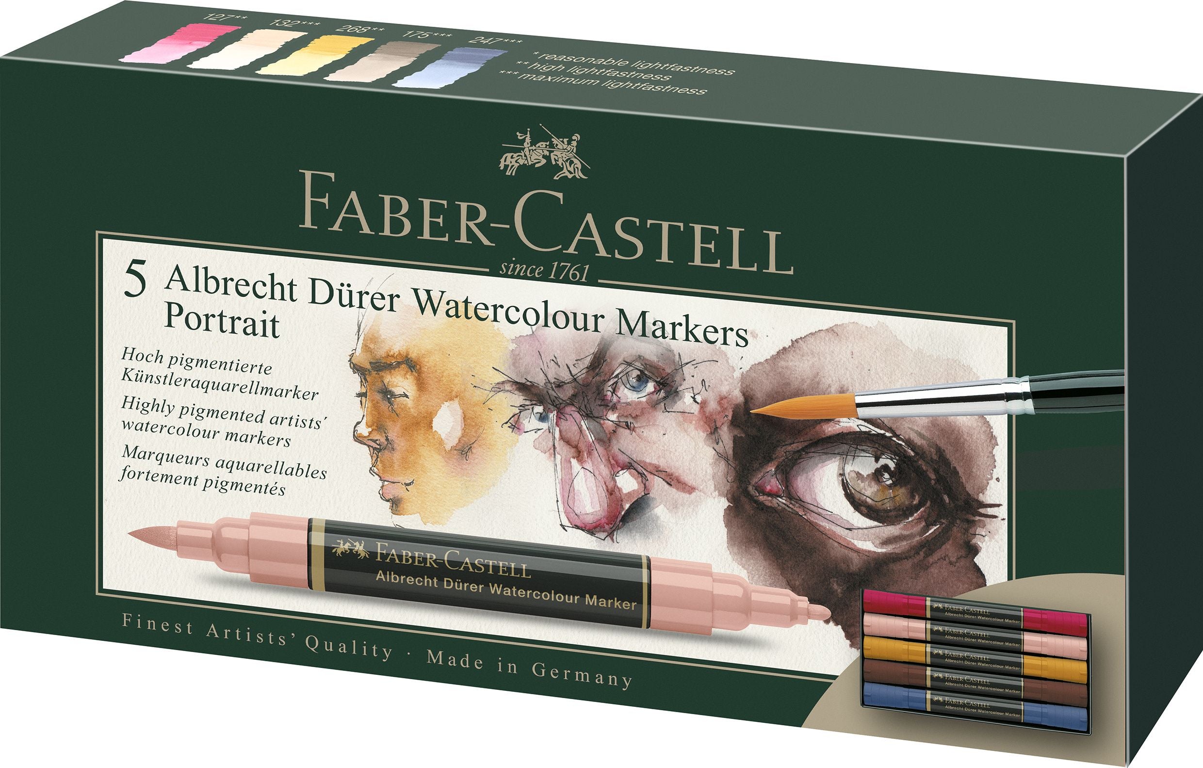 SET 5 MARKERE SOLUBILE PORTRET A.DURER FABER-CASTELL SET 5 MARKERE SOLUBILE PORTRET A.DURER FABER-CASTELL